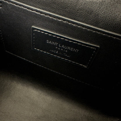 JUNE 19 BLACK QUILTED LAMBSKIN WITH SILVER LOGO BOX BAG