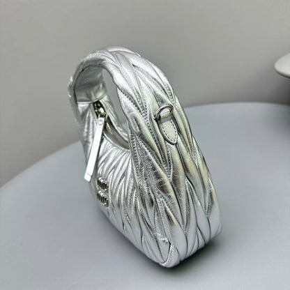 MINI HOBO 20 BAG IN SILVER SHEEPSKIN