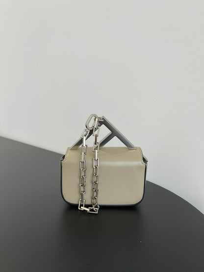 FENDI MINI FIRST SIGHT 13 BAG IN TAN BROWN CALFSKIN WITH SILVER HARDWARE