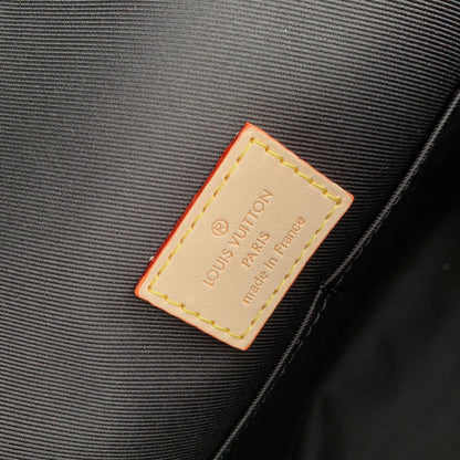 CLUNY BB MINI HANDBAG 20 IN BROWN MONOGRAM CALFSKIN BEIGE BLACK EMBROIDERED LOGO CANVAS