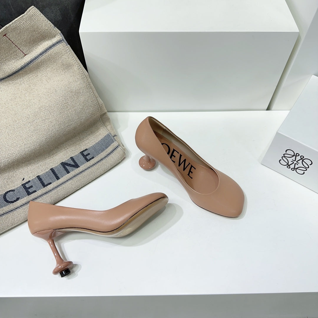 LW TOY PUMP 95 TAN CALFSKIN