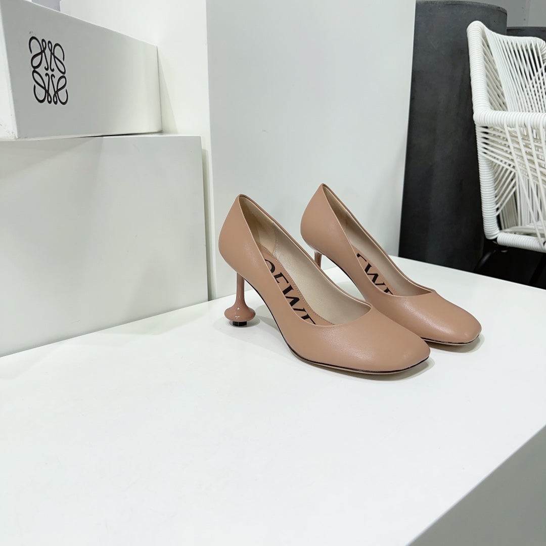 LW TOY PUMP 95 TAN CALFSKIN