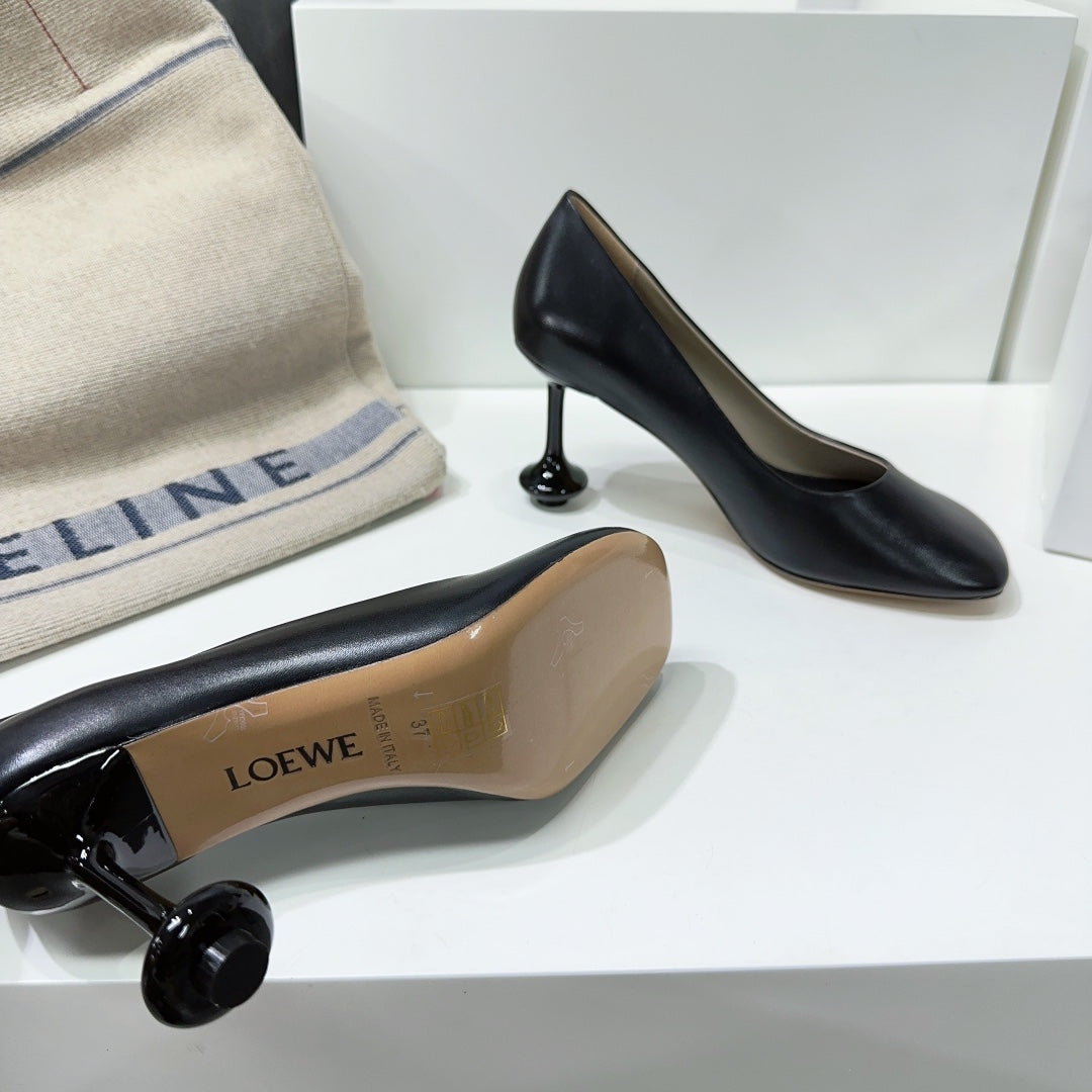 LW TOY PUMP 95 BLACK CALFSKIN