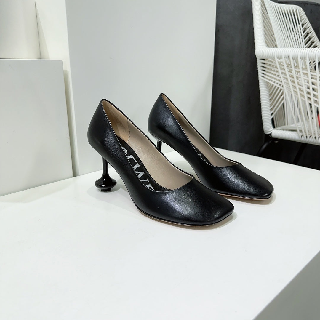 LW TOY PUMP 95 BLACK CALFSKIN