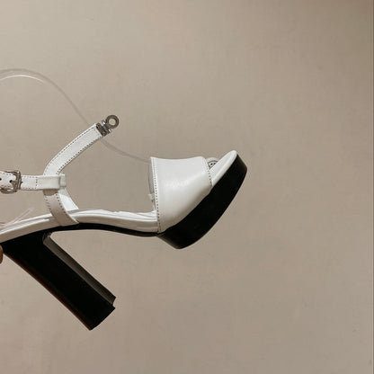 GLAM SANDAL 110 WHITE LAMBSKIN