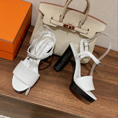 GLAM SANDAL 110 WHITE LAMBSKIN