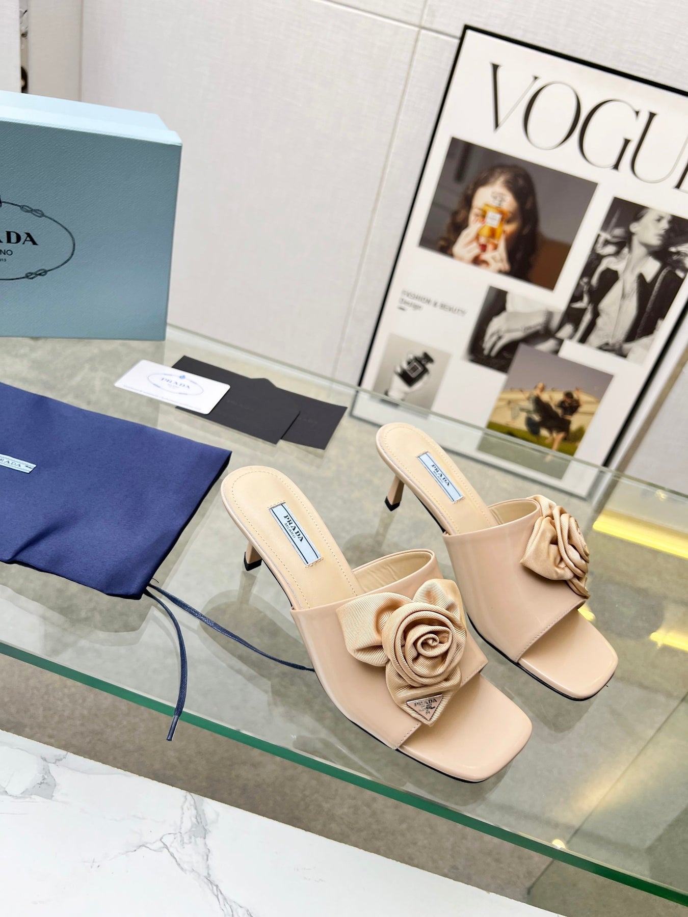 PRA FLOWER POINTED HEELS 55 BEIGE CALFSKIN