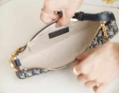 CD LOUNGE 26 BAG IN BLUE OBLIQUE JACQUARD