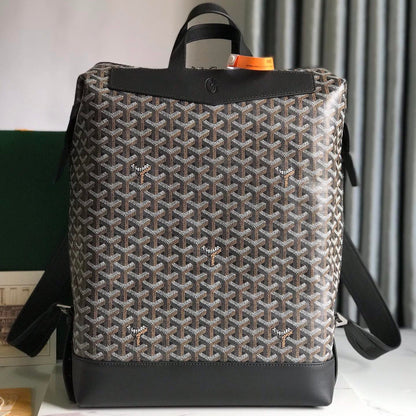 CISALPIN BACKPACK 43 IN BLACK GOYARDINE CANVAS AND CALFSKIN