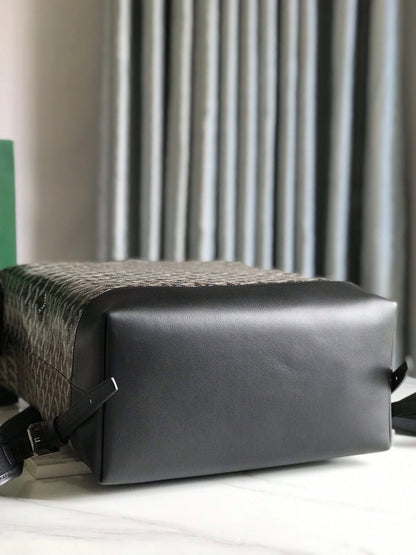 CISALPIN BACKPACK 43 IN BLACK GOYARDINE CANVAS AND CALFSKIN