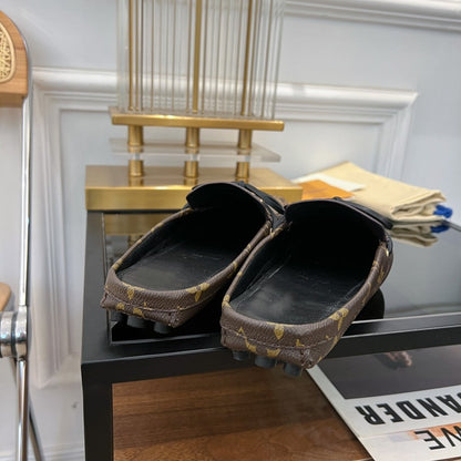 LV GLORIA FLAT LOAFER CLASSIC MONOGRAM PALE BROWN