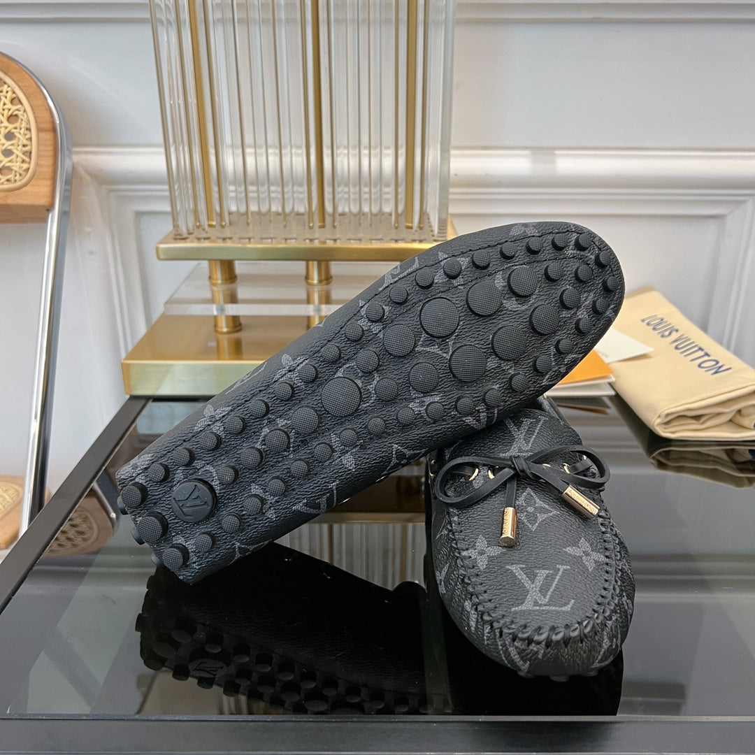 LV GLORIA FLAT LOAFER CLASSIC MONOGRAM BLACK
