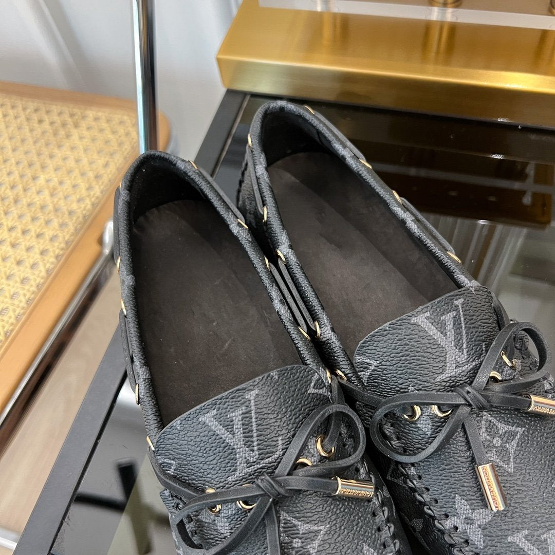 LV GLORIA FLAT LOAFER CLASSIC MONOGRAM BLACK