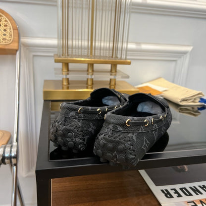 LV GLORIA FLAT LOAFER CLASSIC MONOGRAM BLACK