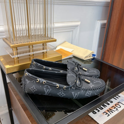 LV GLORIA FLAT LOAFER CLASSIC MONOGRAM BLACK