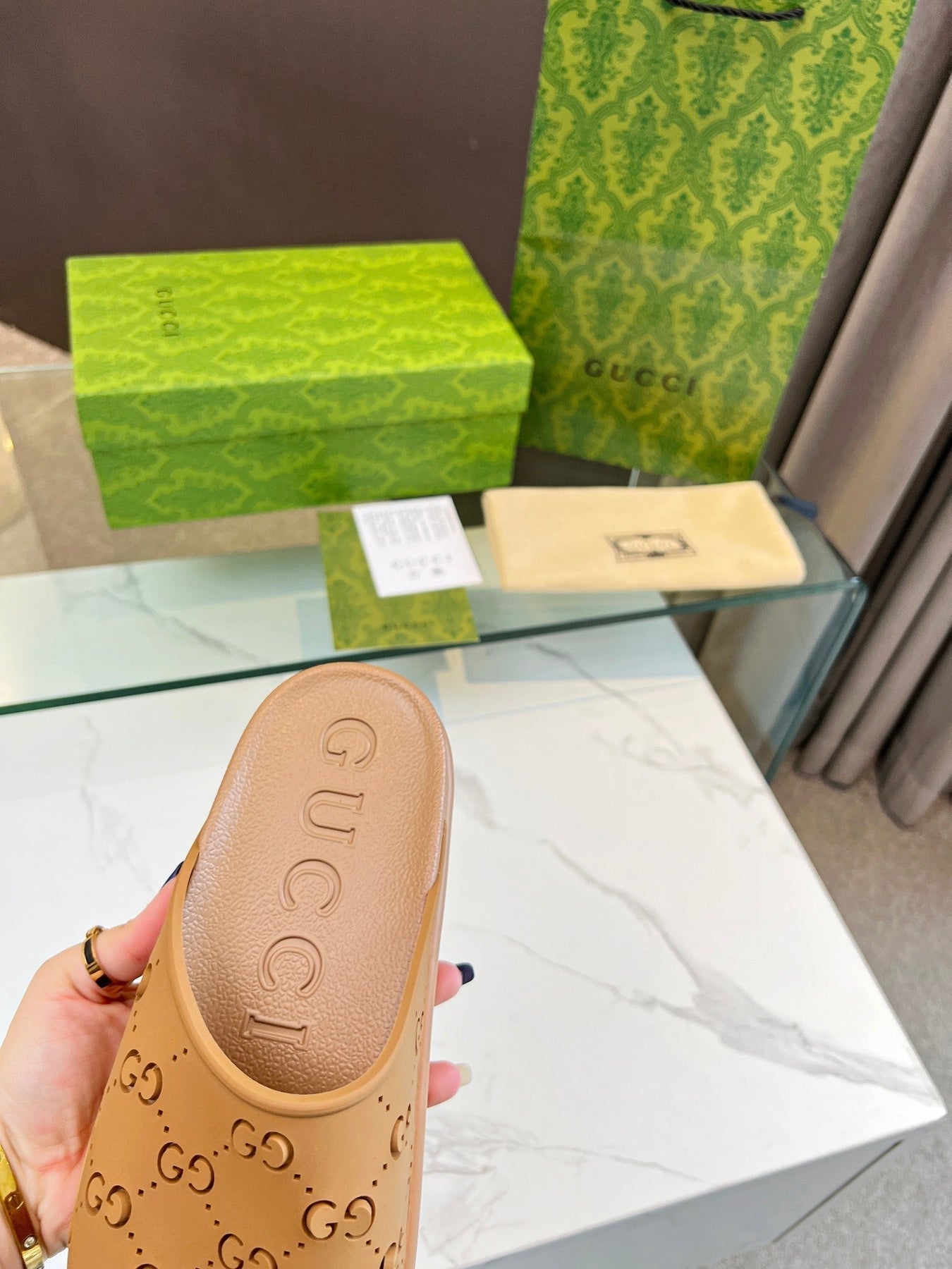 PLATFORM SANDALS IN CINNAMON BROWN MONOGRAM IMPORTED TPU