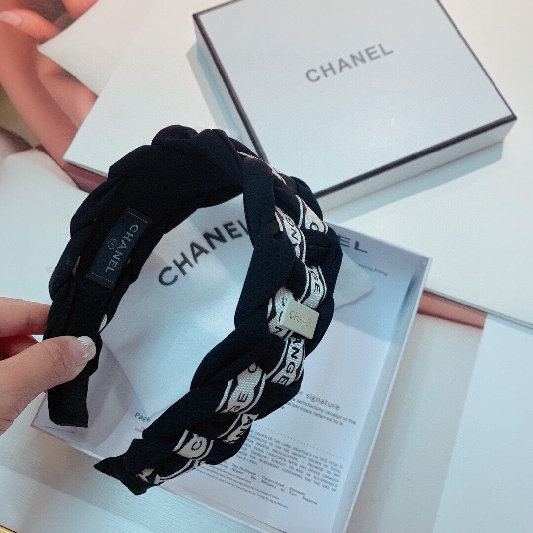 BLACK MIX WHITE FABRIC HAIRBAND 832194