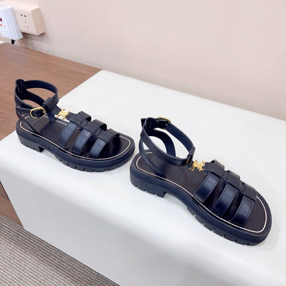 LYMPIA GLADIATOR SANDAL IN CALFSKIN BLACK