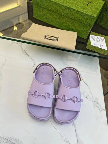 HORSEBIT FLATFORM SANDAL 5 CM IN PASTEL PURPLE IMPORTED TPU