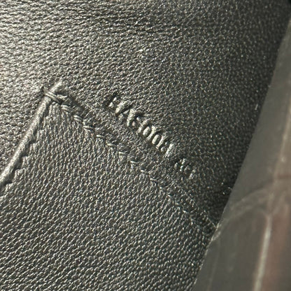 KELLY CUT 31 IN BLACK SHINY ALLIGATOR LEATHER WITH SILVER HARDWARE