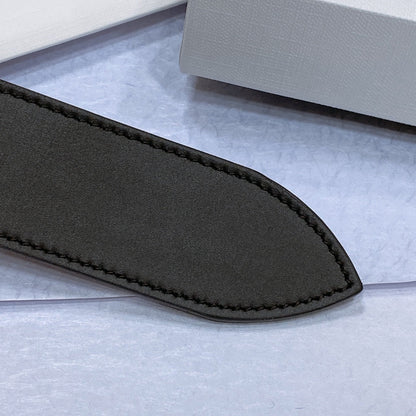 CL LARGE 35 MM BELT IN BLACK AND BROWN CALFSKIN GOLD HARDWARE