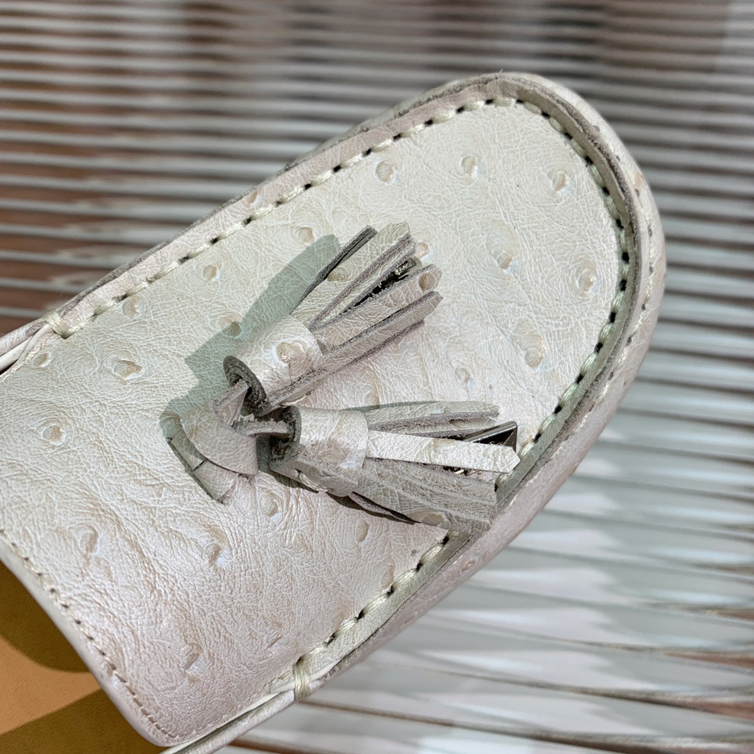 LP SPECIAL DOT SOLE WALK LOAFERS WHITE LAMBSKIN