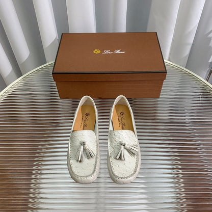 LP SPECIAL DOT SOLE WALK LOAFERS WHITE LAMBSKIN