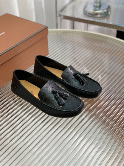 LP SPECIAL DOT SOLE WALK LOAFERS BLACK LAMBSKIN