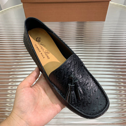 LP SPECIAL DOT SOLE WALK LOAFERS BLACK LAMBSKIN