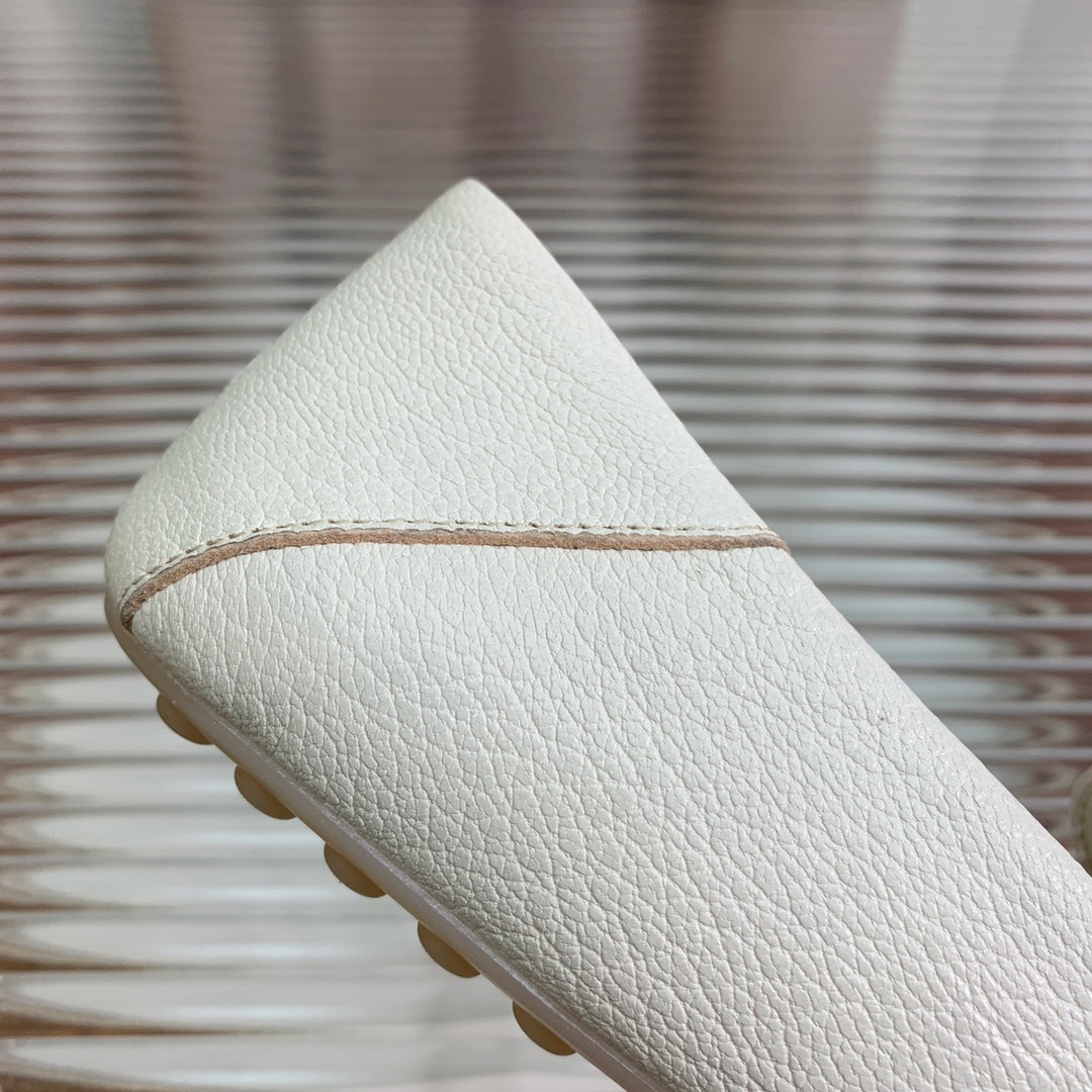 LP DOT SOLE WALK LOAFERS WHITE LAMBSKIN