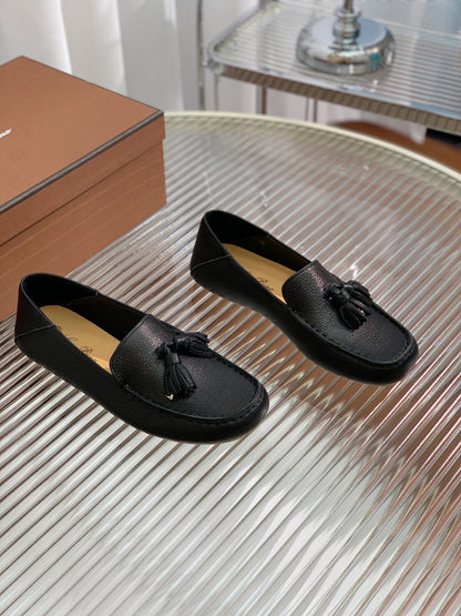 LP DOT SOLE WALK LOAFERS BLACK LAMBSKIN
