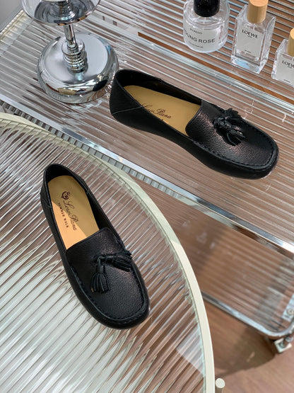 LP DOT SOLE WALK LOAFERS BLACK LAMBSKIN