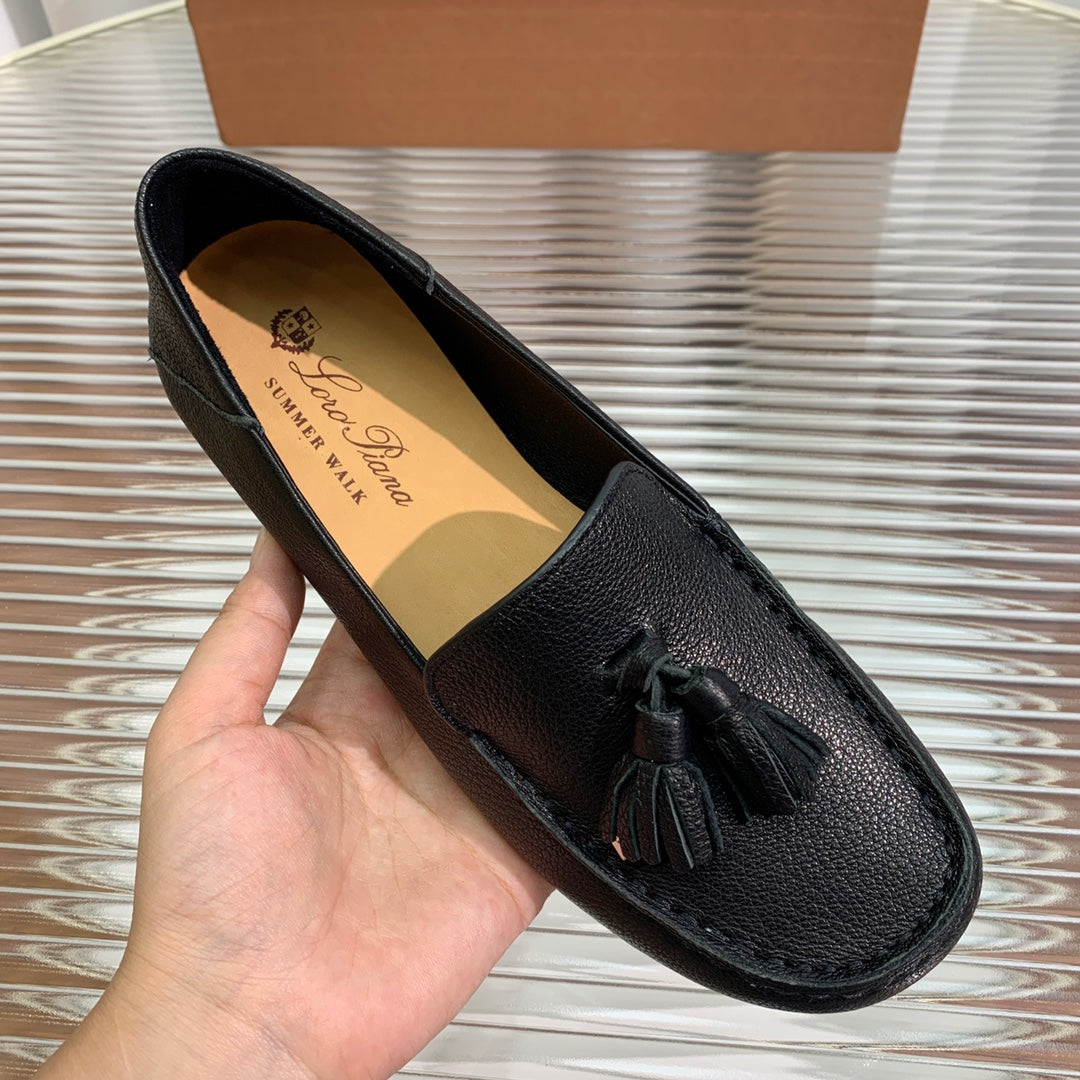 LP DOT SOLE WALK LOAFERS BLACK LAMBSKIN