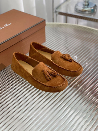 LP DOT SOLE WALK LOAFERS CARAMEL SUEDE