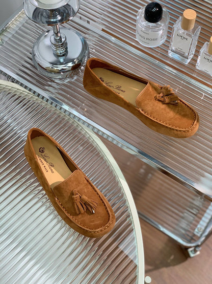 LP DOT SOLE WALK LOAFERS CARAMEL SUEDE