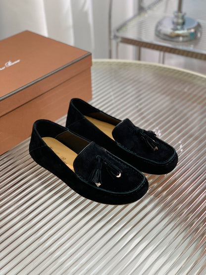 LP DOT SOLE WALK LOAFERS BLACK SUEDE