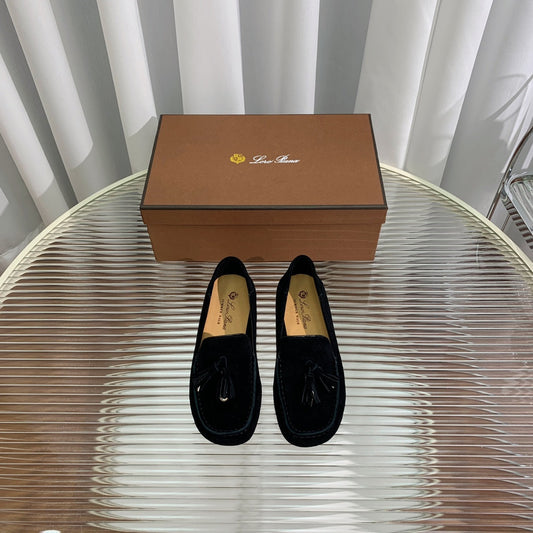 LP DOT SOLE WALK LOAFERS BLACK SUEDE