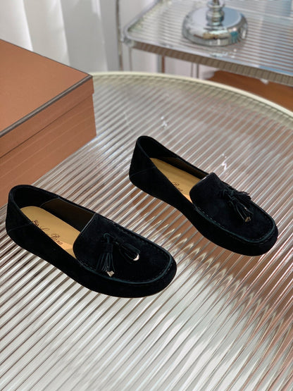 LP DOT SOLE WALK LOAFERS BLACK SUEDE
