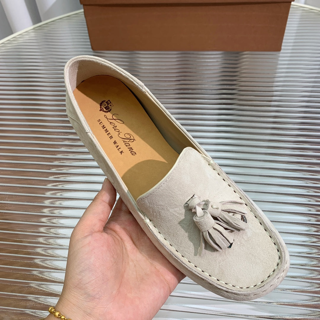 LP DOT SOLE WALK LOAFERS CREAMY WHITE SUEDE