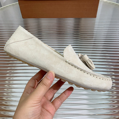 LP DOT SOLE WALK LOAFERS CREAMY WHITE SUEDE