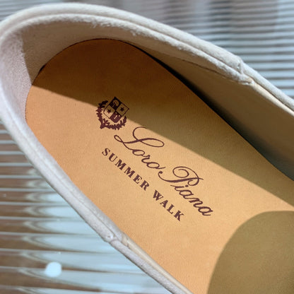LP DOT SOLE WALK LOAFERS CREAMY WHITE SUEDE