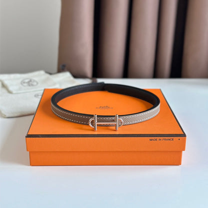 HM GAMMA BUCKLE & REVERSIBLE KHAKI BROWN AND BLACK LEATHER STRAP 13MM COPPER HARDWARE