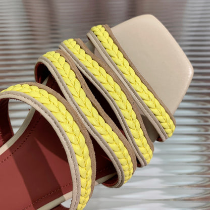 LP SPRIGHTLY CHARMS FLAT SANDAL LEMON CALFSKIN