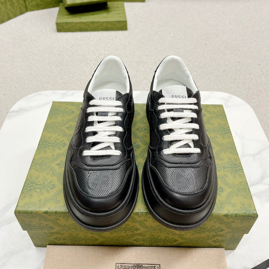 GG EMBOSSED TRAINER BLACK CALFSKIN