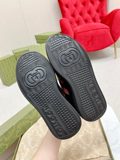 GG TRAINER BLACK AND CREAM CALFSKIN