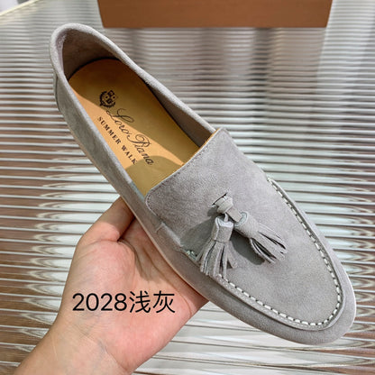 LP SUMMER WALK TASSELS LOAFERS LIGHT GRAY SUEDE