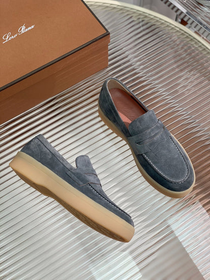 LP RETRO SUMMER WALK LOAFERS GRAY BLACK SUEDE