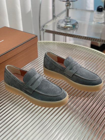 LP RETRO SUMMER WALK LOAFERS GRAY BLACK SUEDE