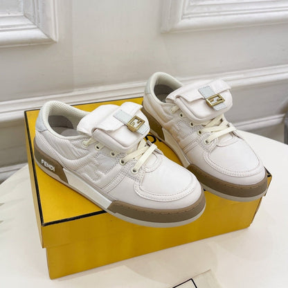 FENDI TRAINER SNEAKER IN WHITE LAMBSKIN