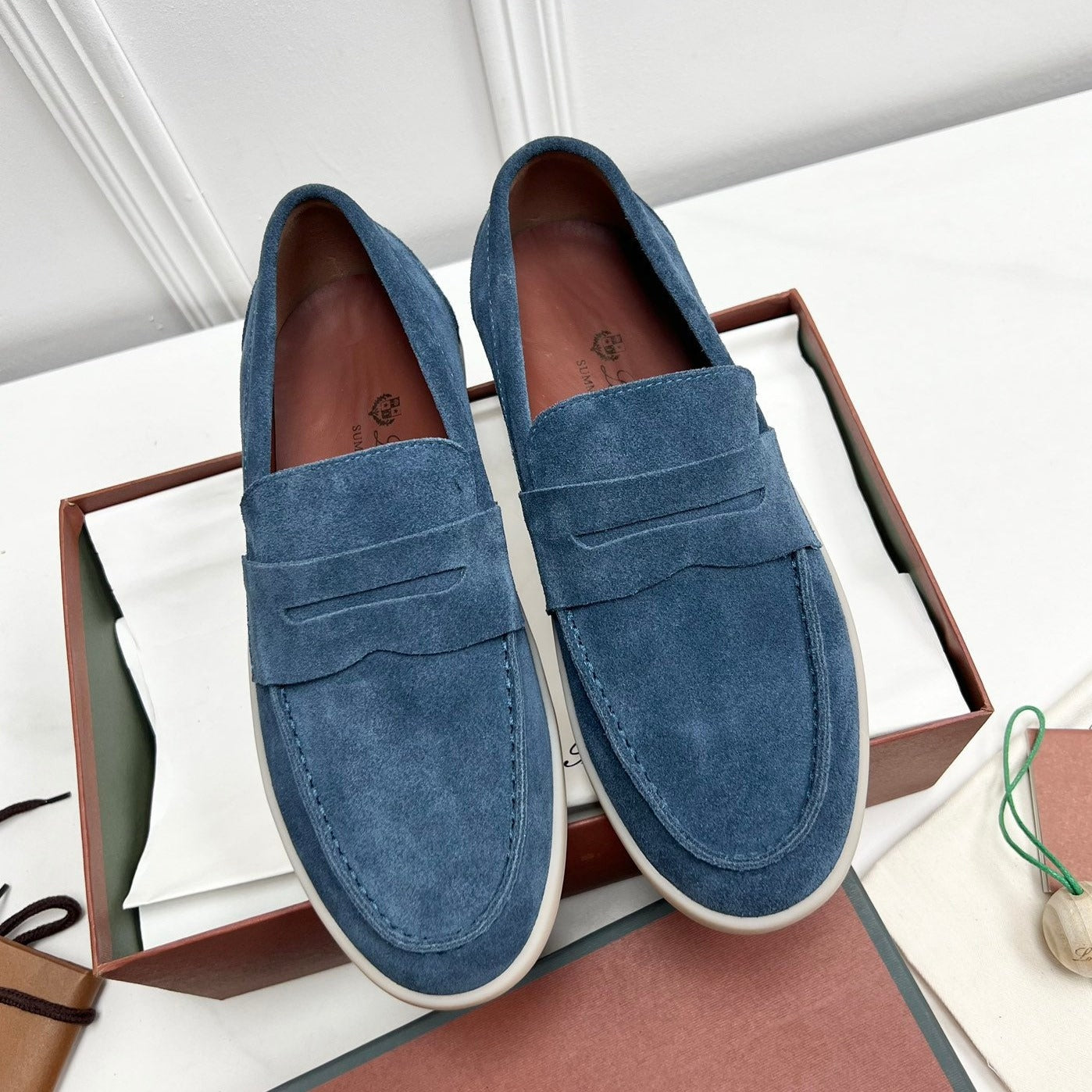 LP RETRO SUMMER WALK LOAFERS AEGEAN SUEDE